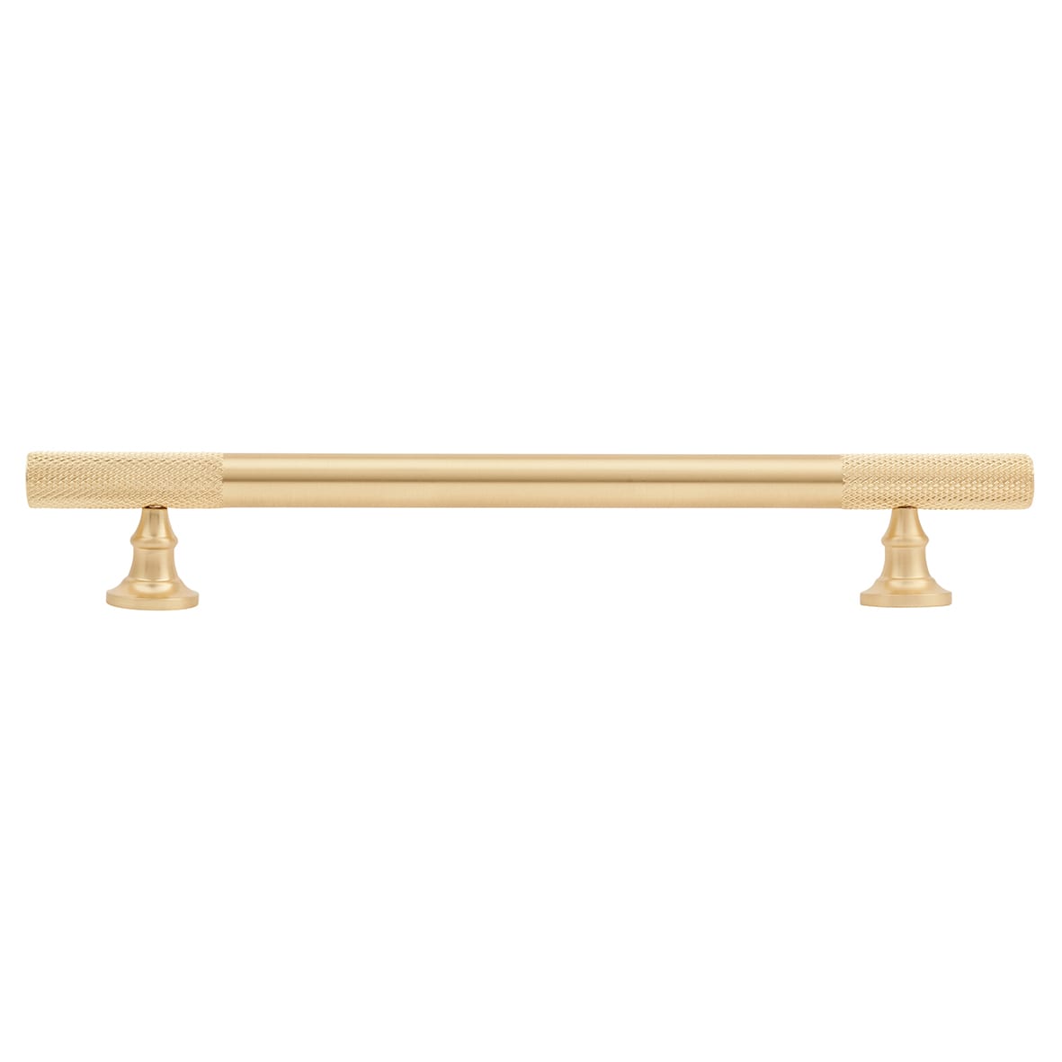 York 12mm Partially Knurled T-Bar Cabinet Pull Handle - 160mm Centres - Satin Brass - view 2
