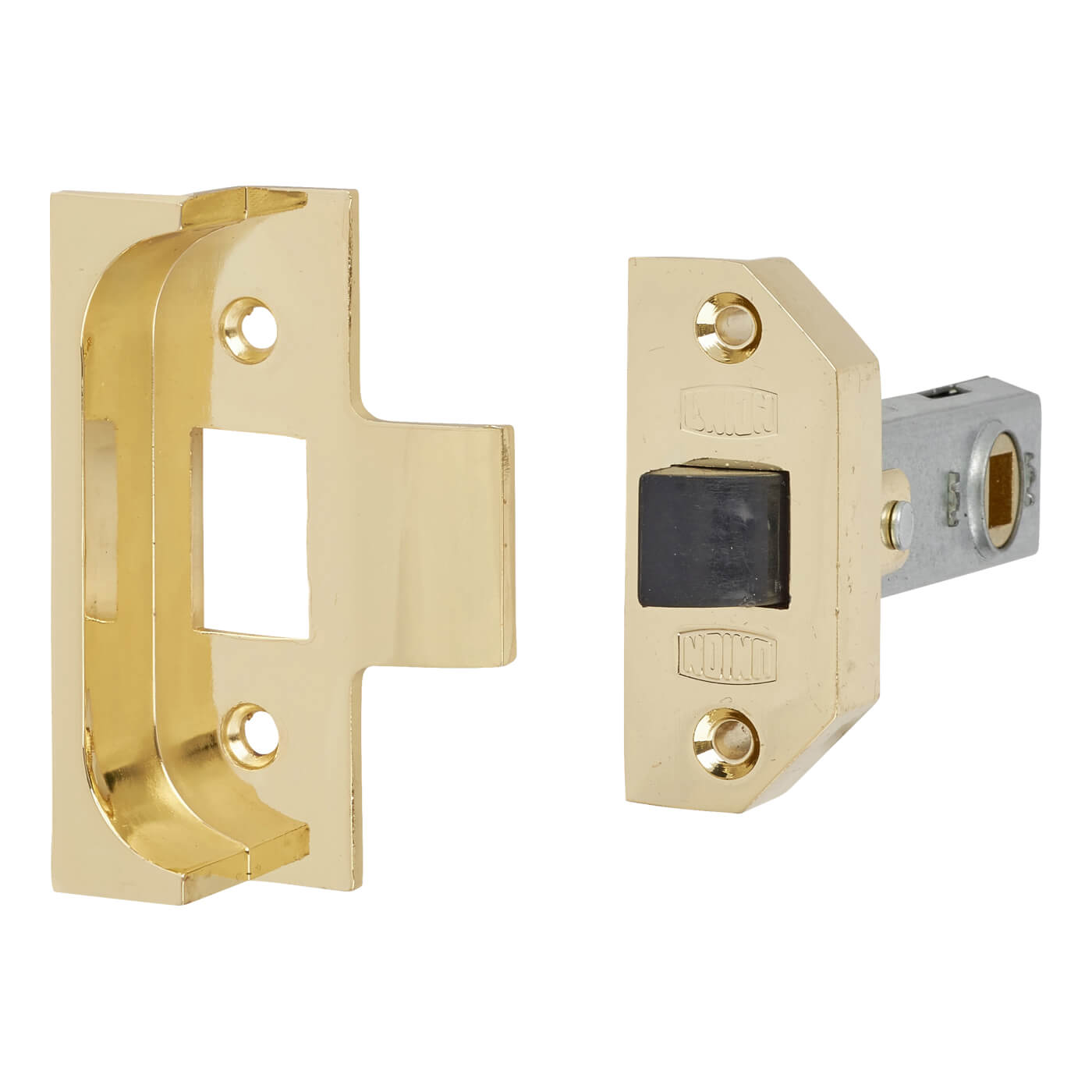 2650 Rebated Tubular Latch - 80mm Case - 57mm Backset - Polished Brass - view 2
