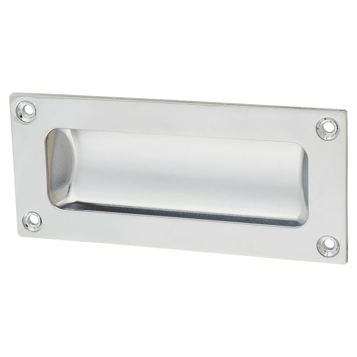 Rectangular Flush Cabinet Pull Handle - 102 x 45mm - Polished Chrome - view 2