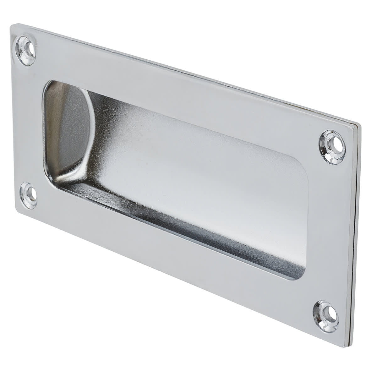 Rectangular Flush Cabinet Pull Handle - 102 x 45mm - Polished Chrome - view 5