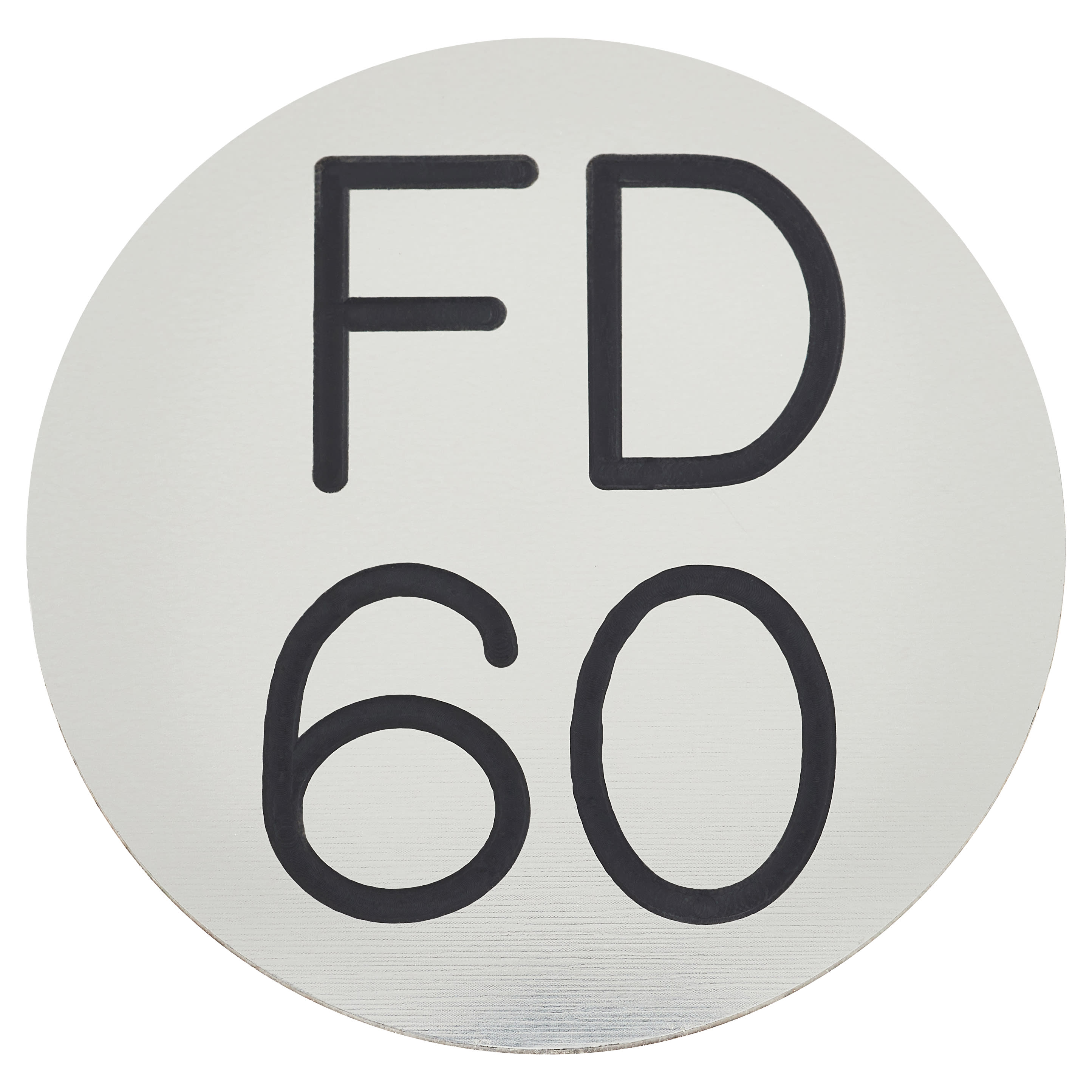Fire Door Sign - Self Adhesive - 50mm Diameter - Rigid Plastic - Silver - view 2