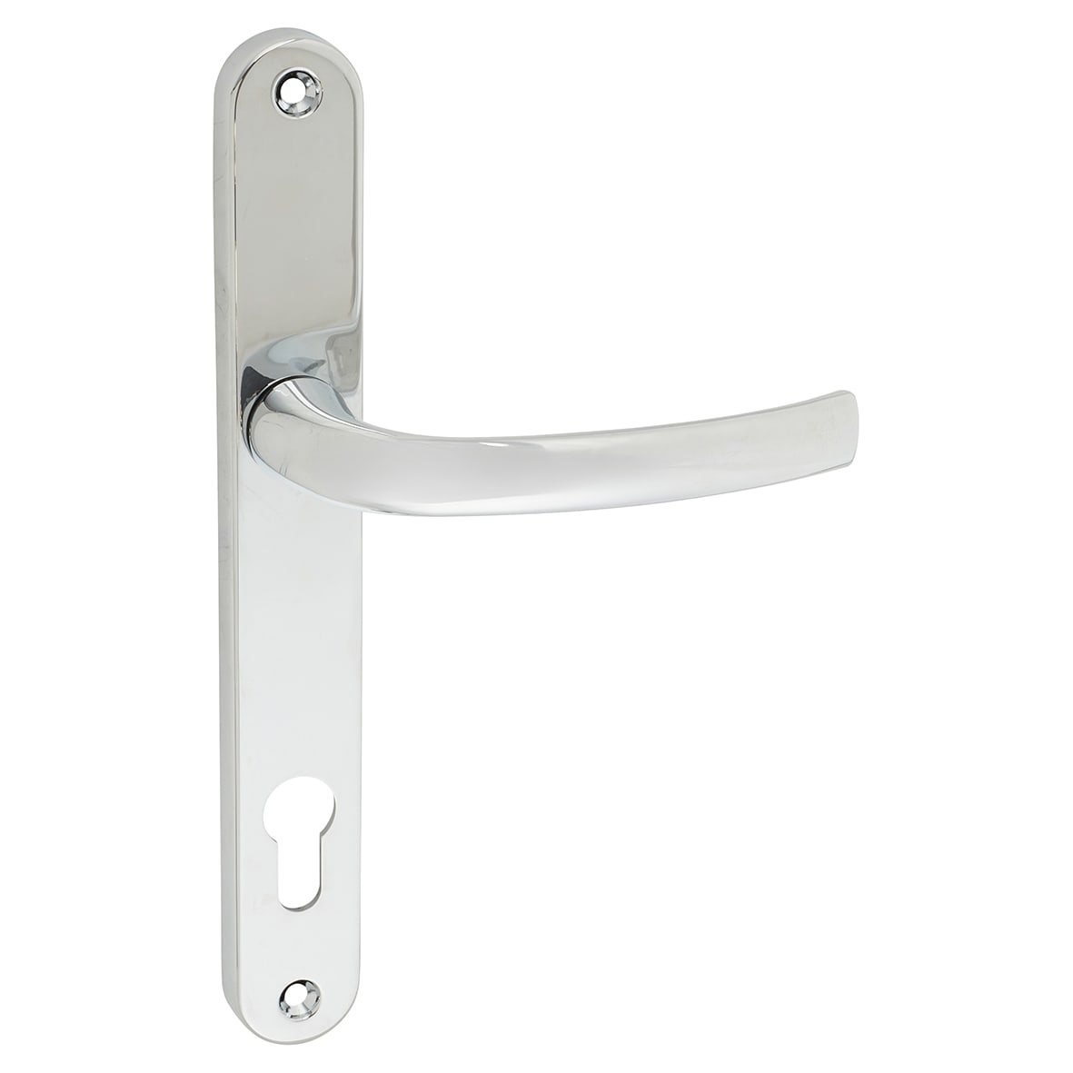 Polished Chrome uPVC Multipoint Door Handles - 92mm c/c - 70mm door - view 2