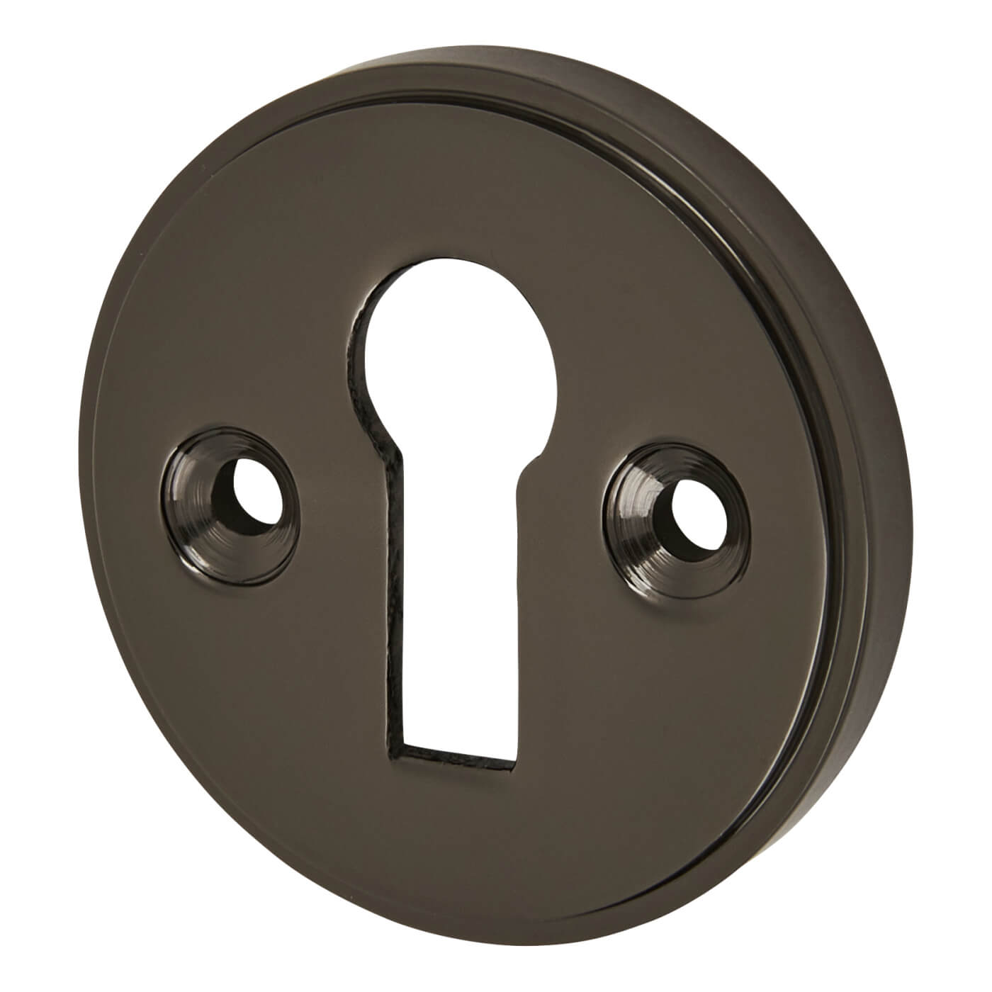 Escutcheon - 40mm Diameter - Keyhole - Black Nickel - view 2