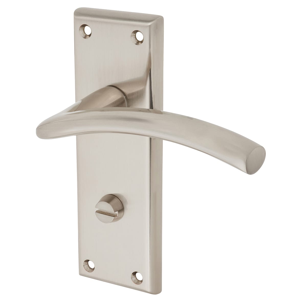 Brass Satin Nickel Bathroom Door Handles - Trenta Range - 150 x 50mm - view 2