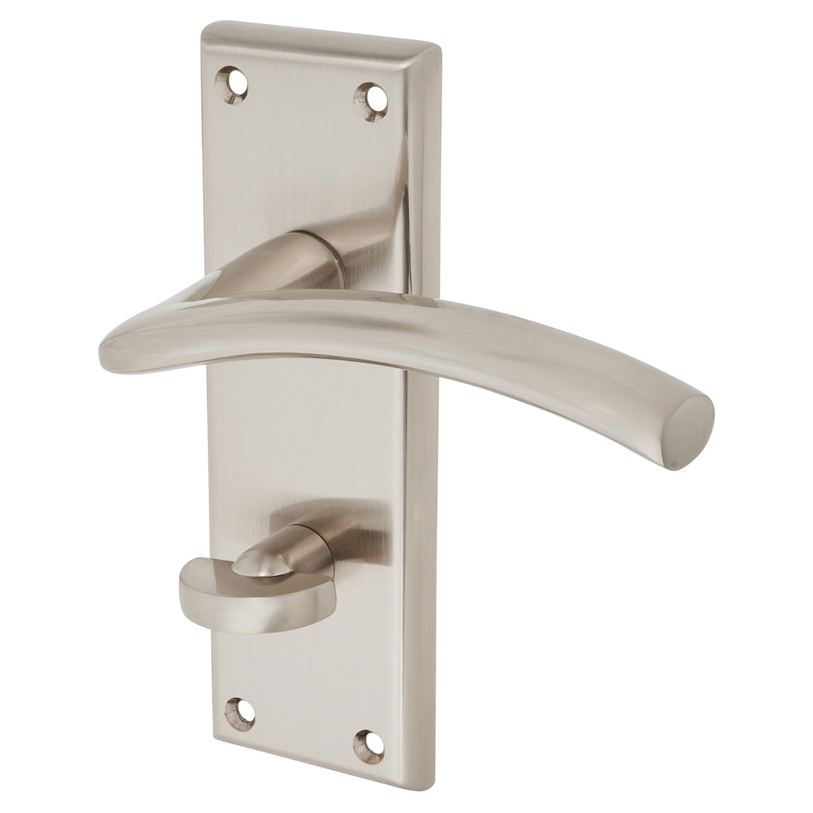 Brass Satin Nickel Bathroom Door Handles - Trenta Range - 150 x 50mm - view 3