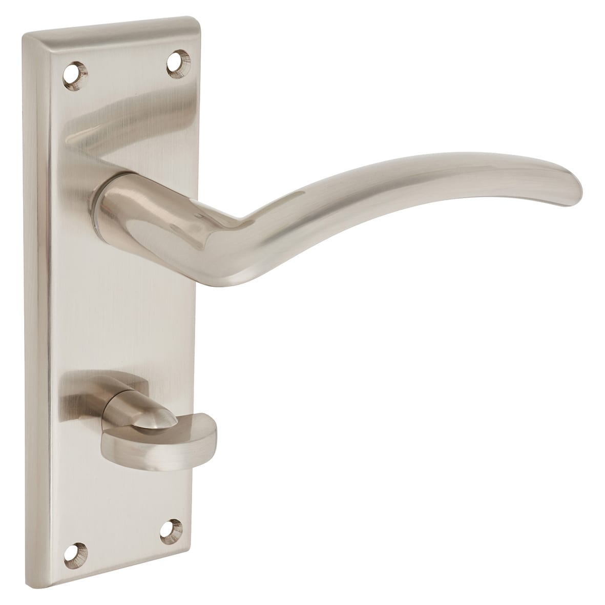 Brass Satin Nickel Bathroom Door Handles - Trenta Range - 150 x 50mm - view 4