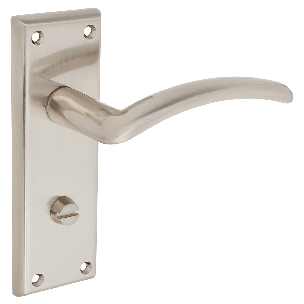 Brass Satin Nickel Bathroom Door Handles - Trenta Range - 150 x 50mm - view 5