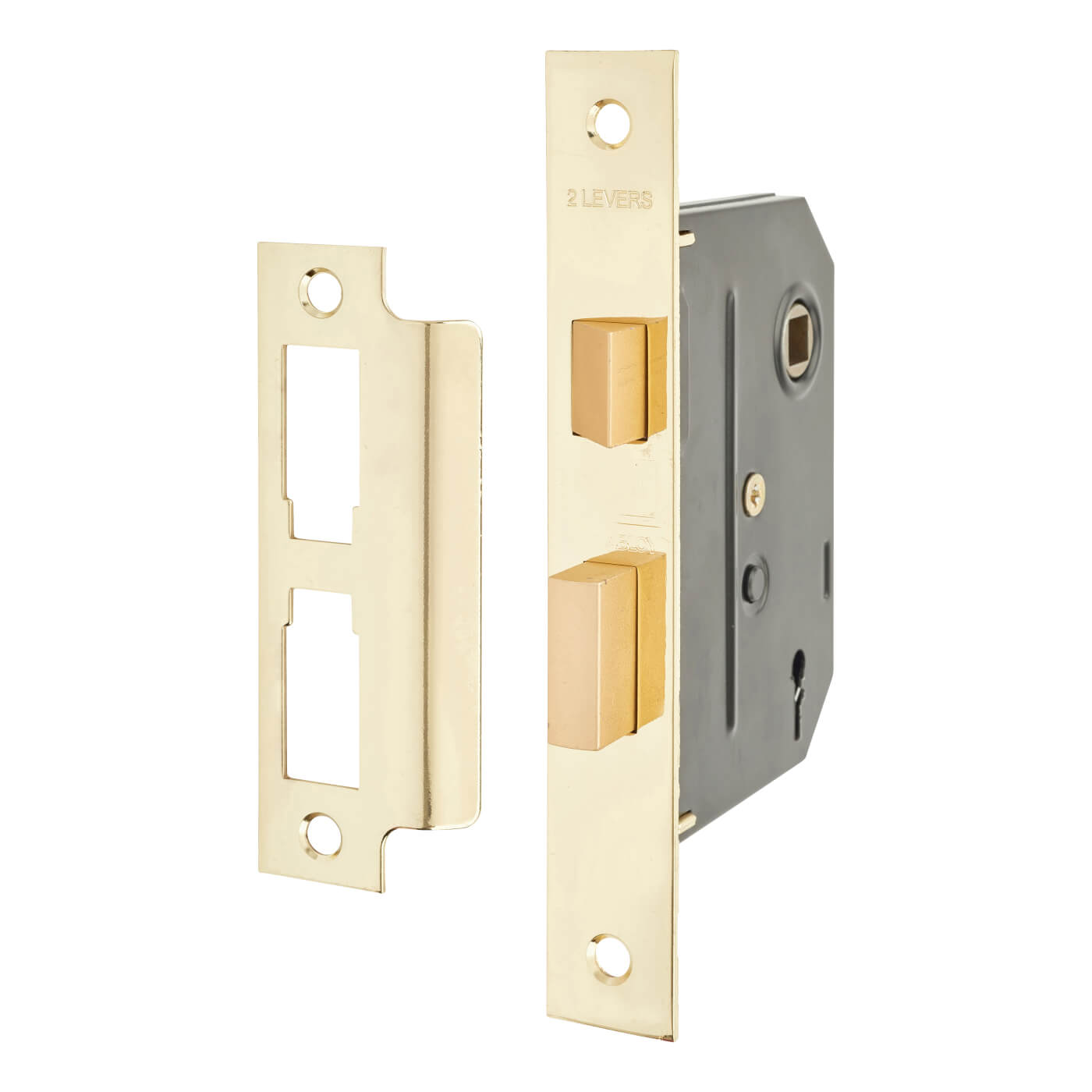 2295 2 Lever Sashlock - Keyed Alike Number M40H - 63mm Case - 44.5mm Backset - Polished Brass - view 2