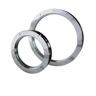 Single Glazed Round Vision Panel - 288mm Diameter - Polished Stainless Steel - view 2