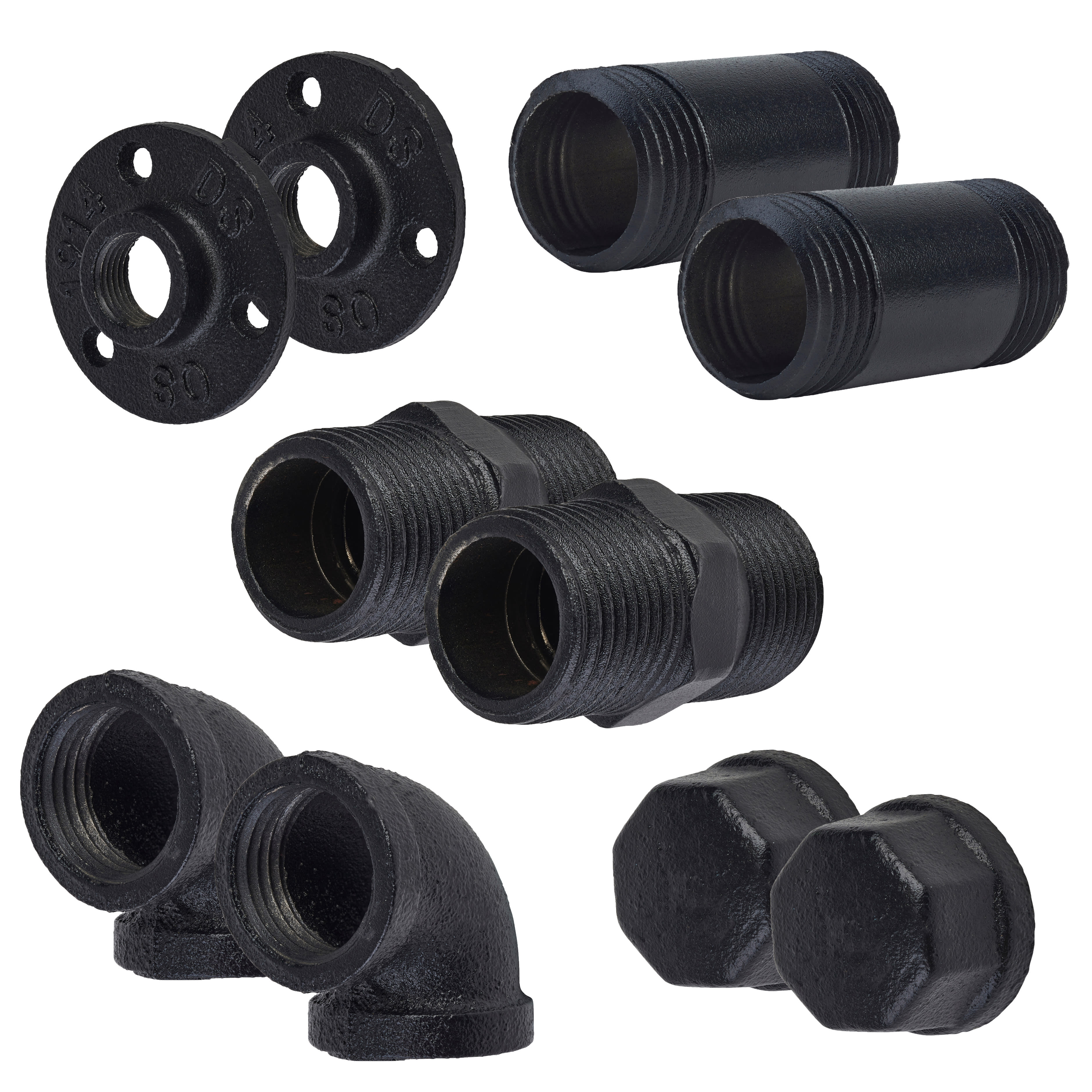 1/2" Pipe Style Coat Hooks - Black - Pack of 2 - view 3