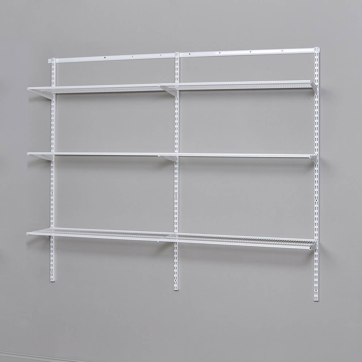 Wardrobe & Storage Starter Kit - 2 Bay, 6 Ventilated Wire Shelf - 1855 x 1532 x 320mm - White - view 2