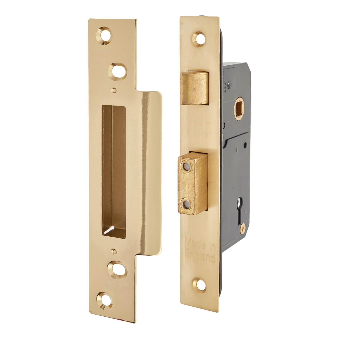 Narrow 5512 5 Lever Sashlock - 51mm Case - 35mm Backset - Polished Brass - view 2