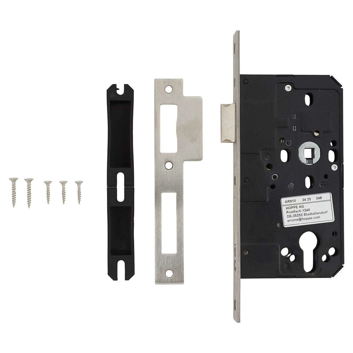 Euro Profile DIN Sashlock - 88mm Case - 60mm Backset - Square - Satin Stainless Steel - view 2