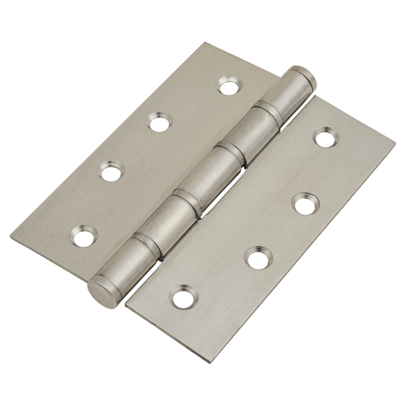 Washered Stainless Steel Butt Door Hinge - 100 x 76 x 2mm - Satin Stainless Steel - Pair - view 2