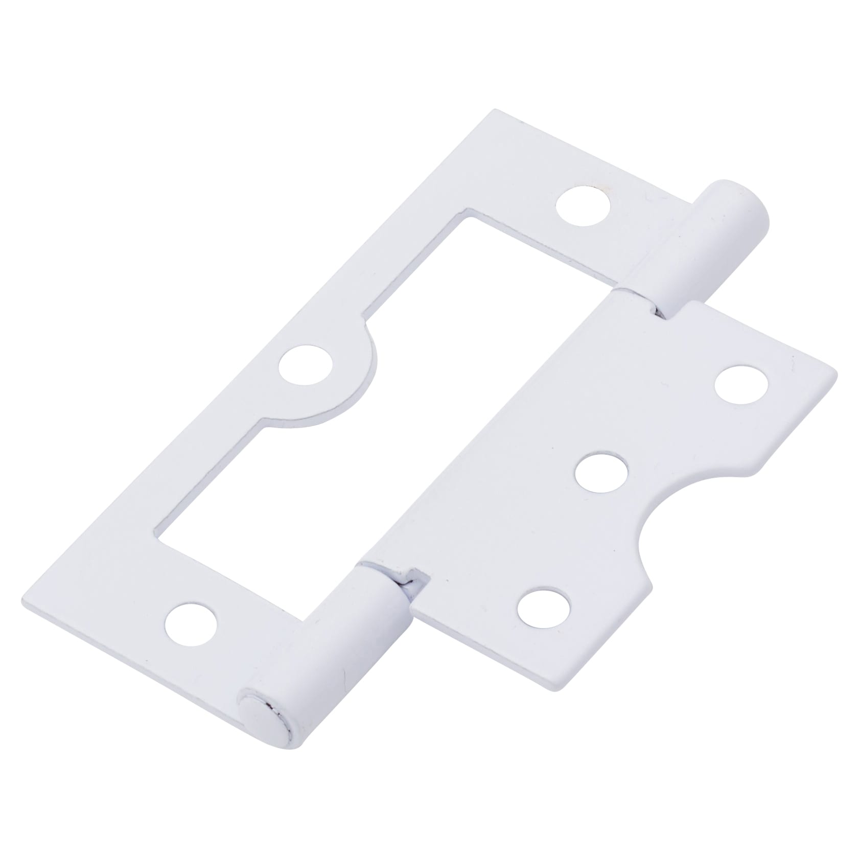 Flush Cabinet Hinge - 75 x 51 x 1mm - White - Pack of 10 Pairs - view 3