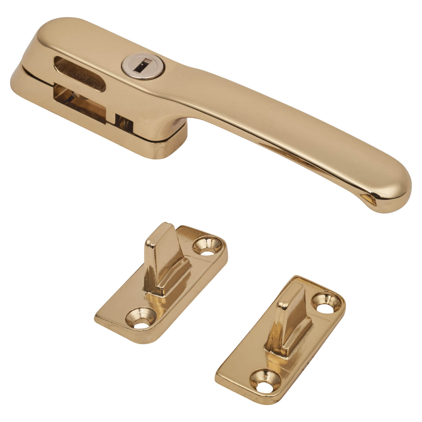 Craftsman Locking Casement Window Fastener - Reversible - Gold - view 2