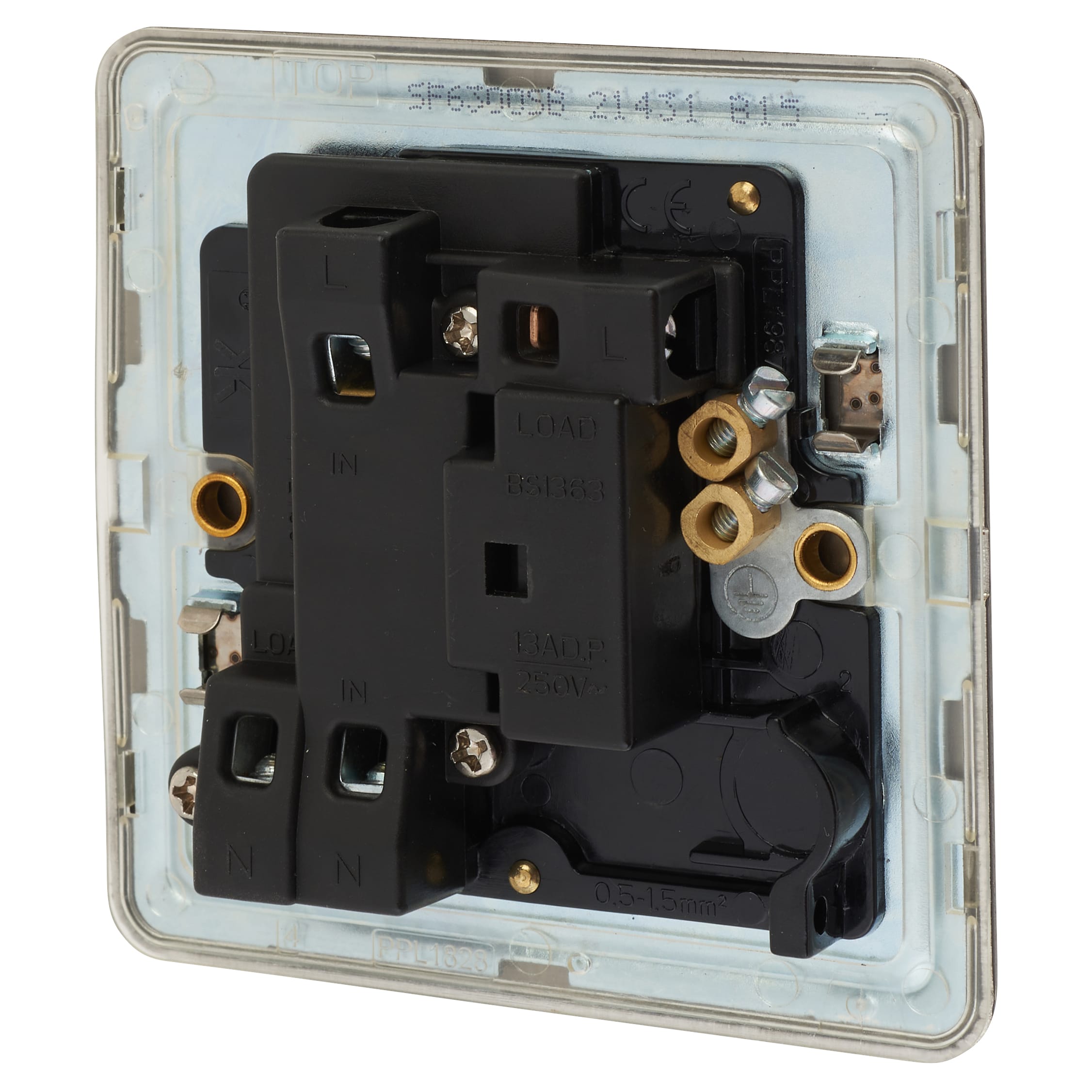 13A 1 Gang Screwless Flat Plate Switched Fused Spur - Smoked Bronze - view 3