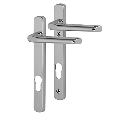 Polished Chrome uPVC Solid Brass Multipoint Door Handles - 92mm c/c - view 2