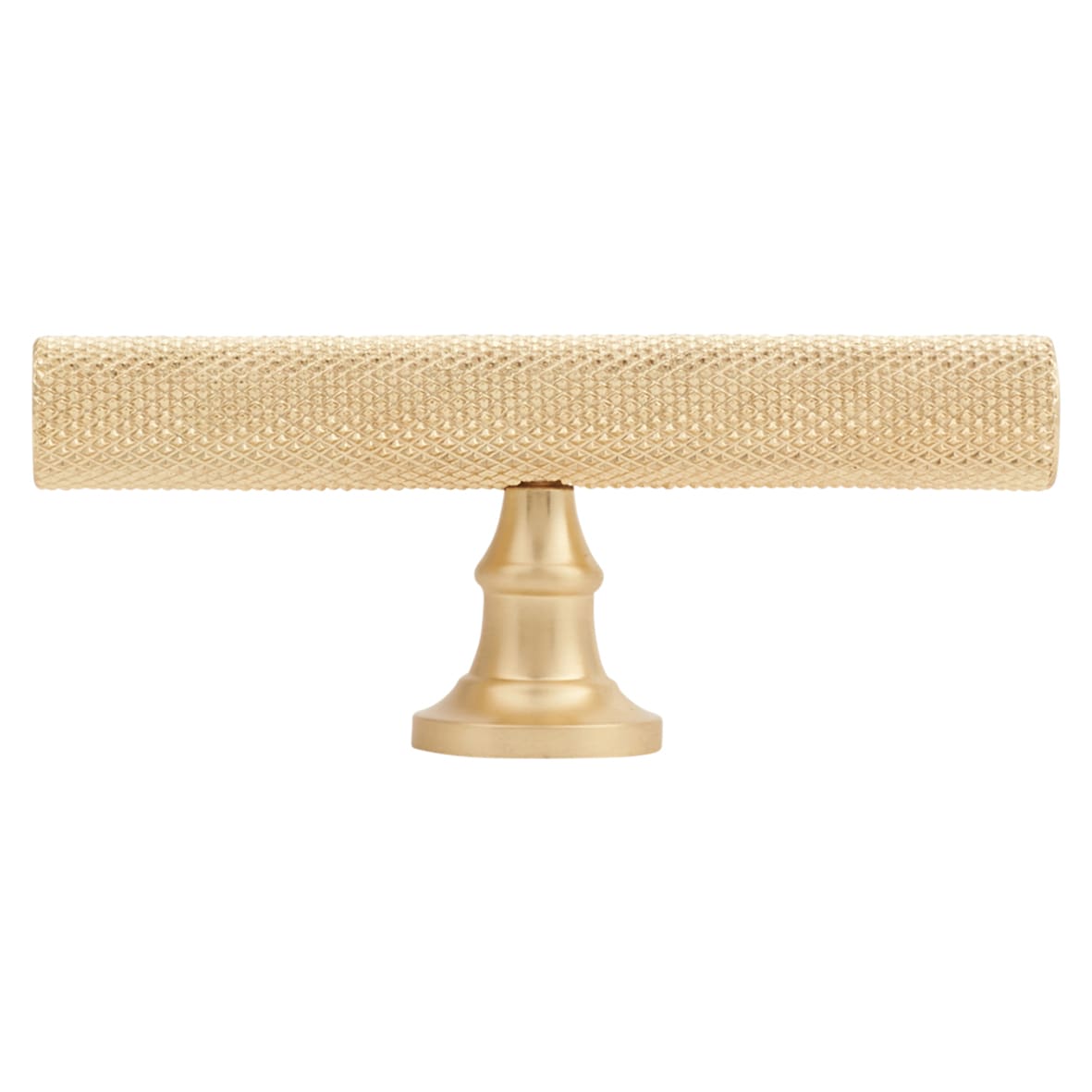 York 12mm Knurled T-Bar Cabinet Knob - 80 x 35mm - Satin Brass - view 2