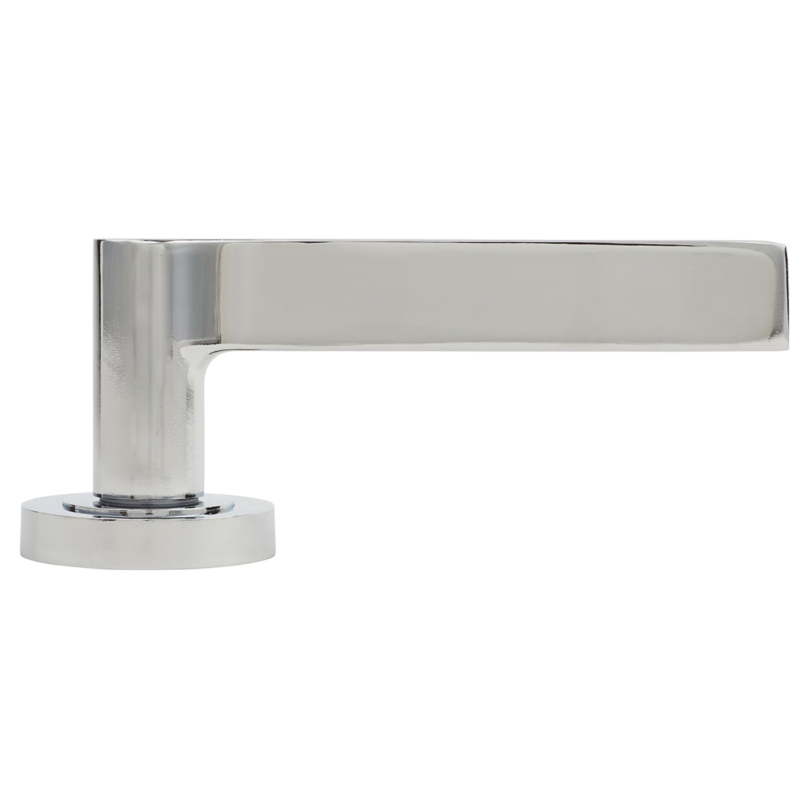 Polished Chrome Fire Rated Door Handles on Round Rose - Geo Range - view 3