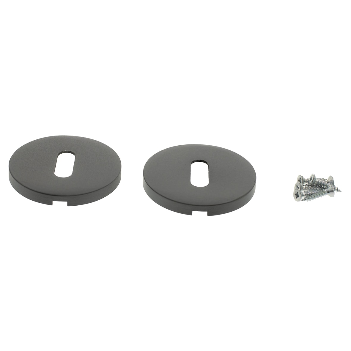 Millhouse Brass Escutcheon - 51mm Diameter - Keyhole - Urban Dark Bronze - Pair - view 5