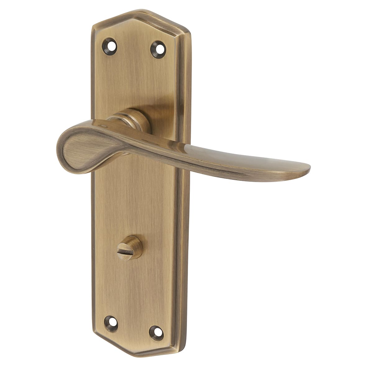 Antique Brass Bathroom Door Handles - Rome Range - 170 x 50mm - view 3