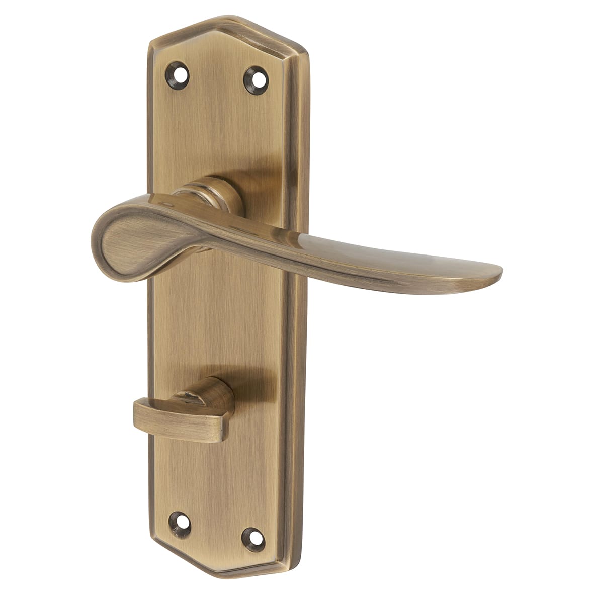 Antique Brass Bathroom Door Handles - Rome Range - 170 x 50mm - view 4