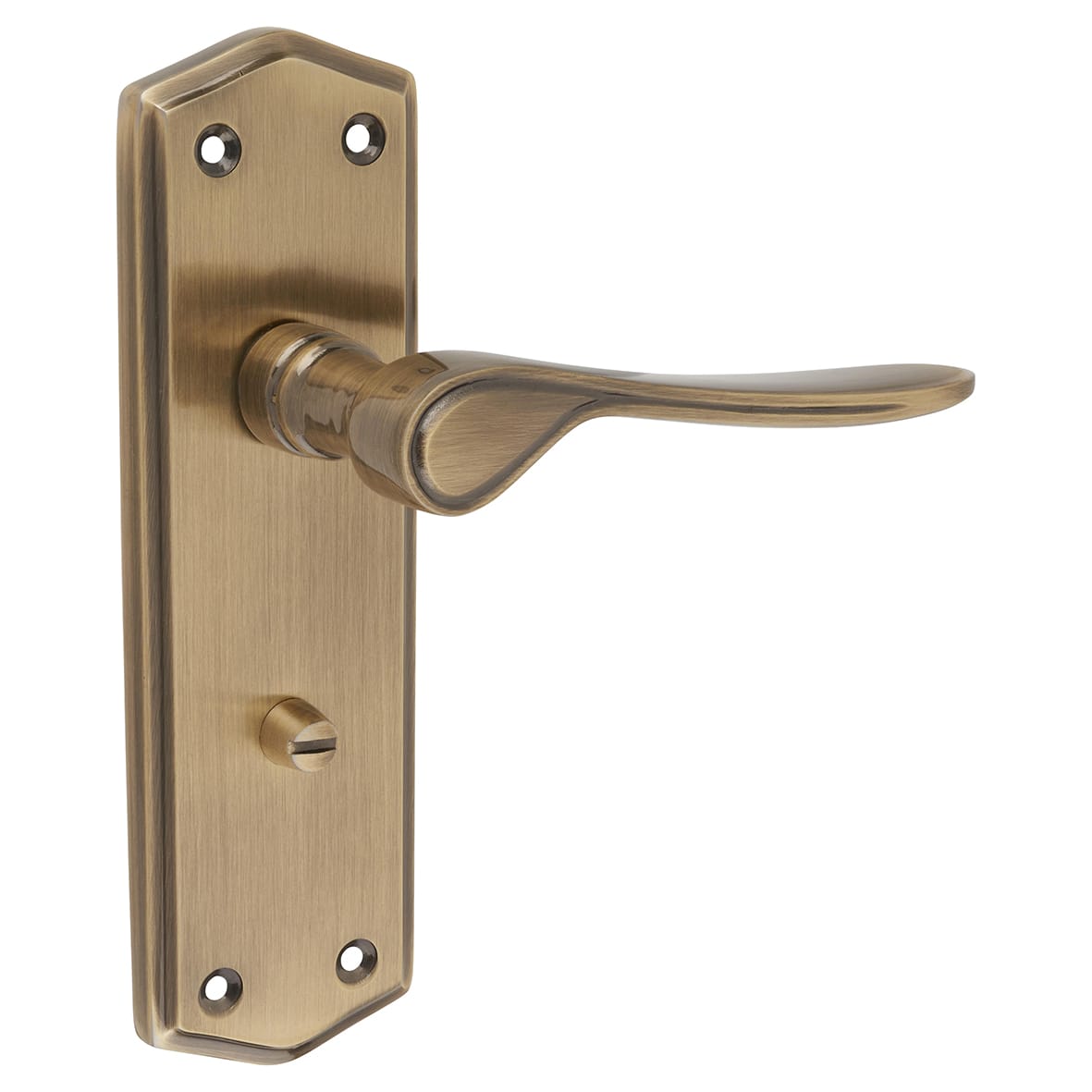 Antique Brass Bathroom Door Handles - Rome Range - 170 x 50mm - view 5