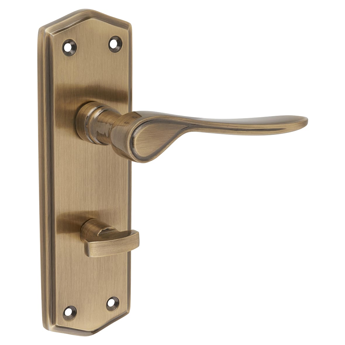 Antique Brass Bathroom Door Handles - Rome Range - 170 x 50mm - view 6