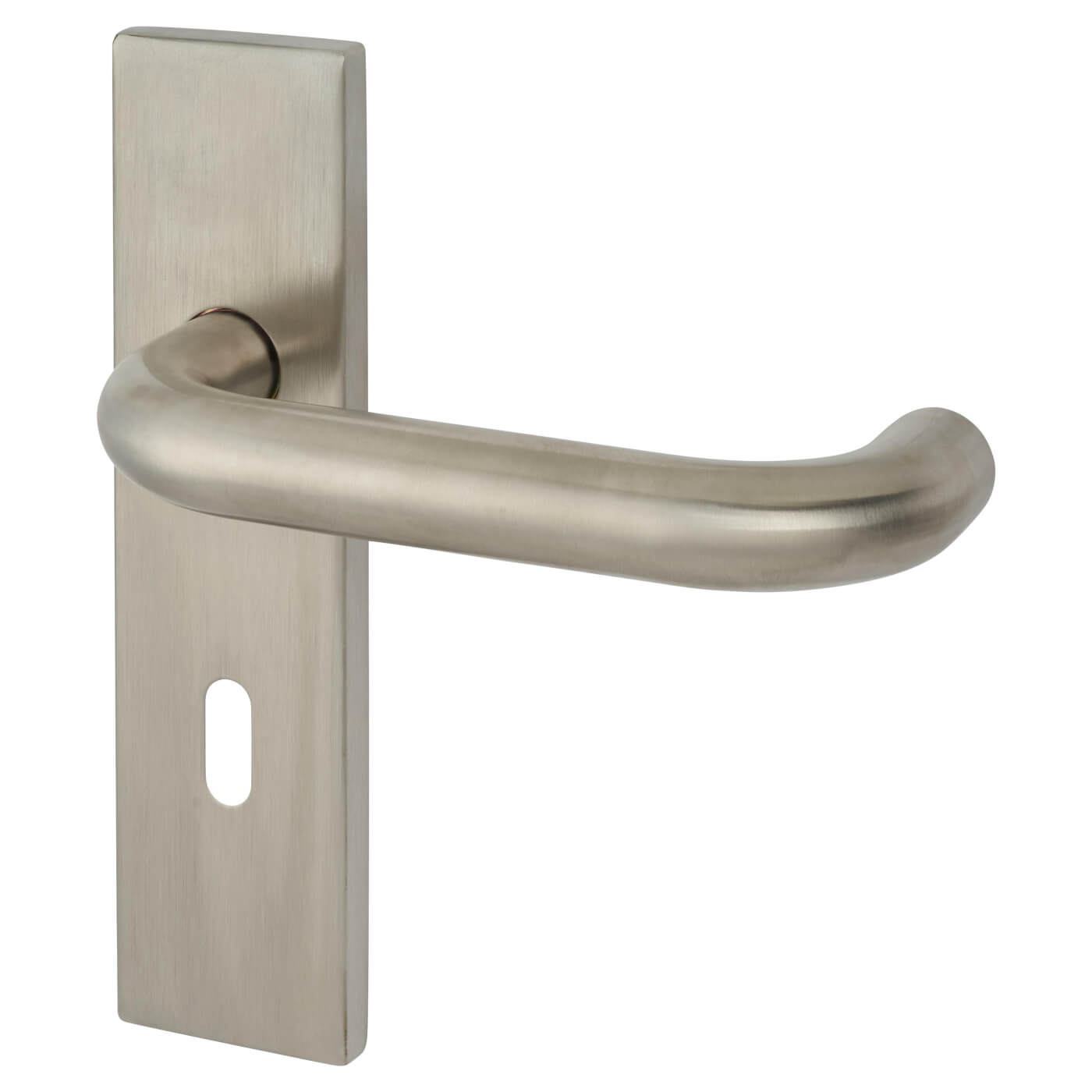 Satin Stainless Steel 19mm Return to Door Keyhole Lock Door Handles - Square - 57mm c/c - view 2