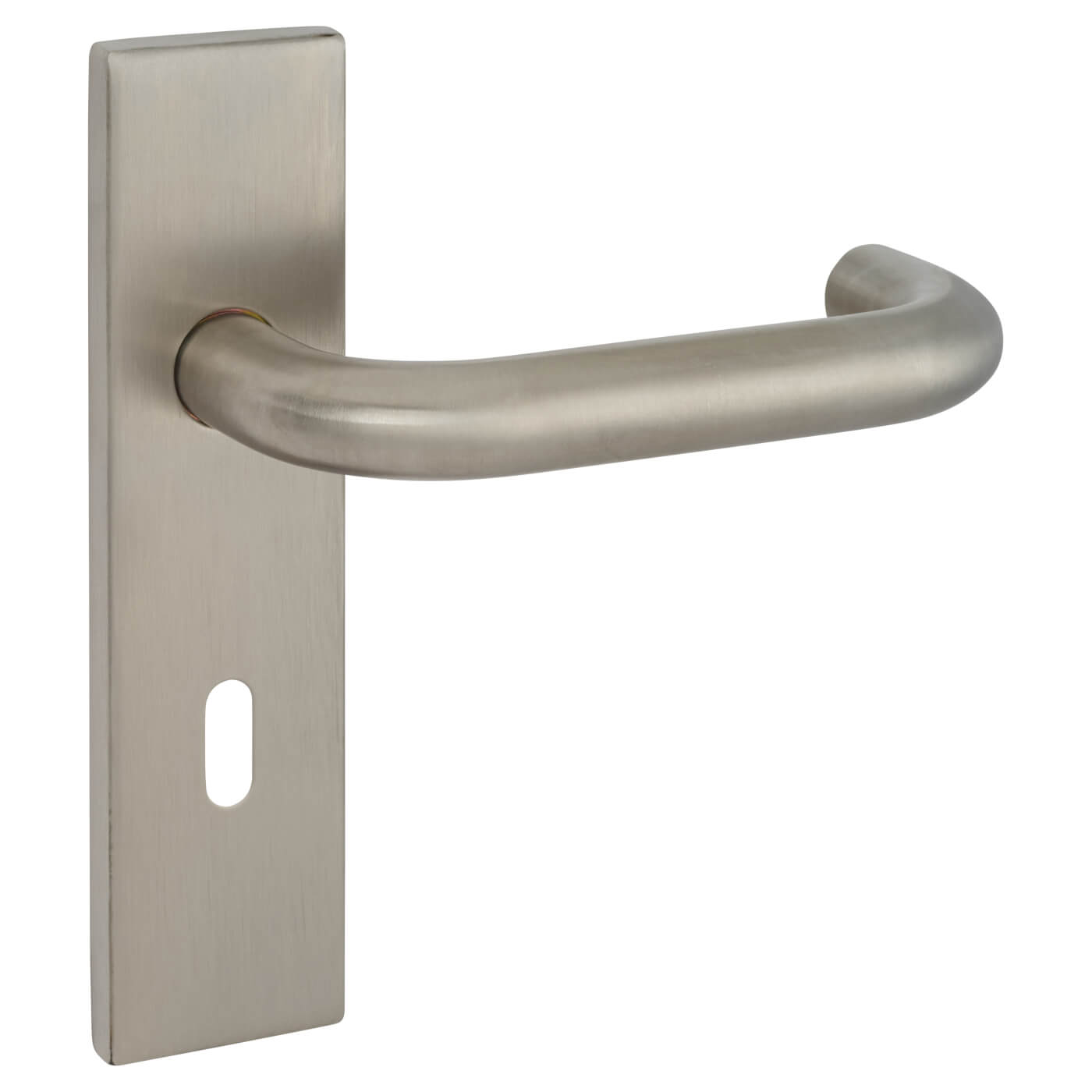 Satin Stainless Steel 19mm Return to Door Keyhole Lock Door Handles - Square - 57mm c/c - view 3