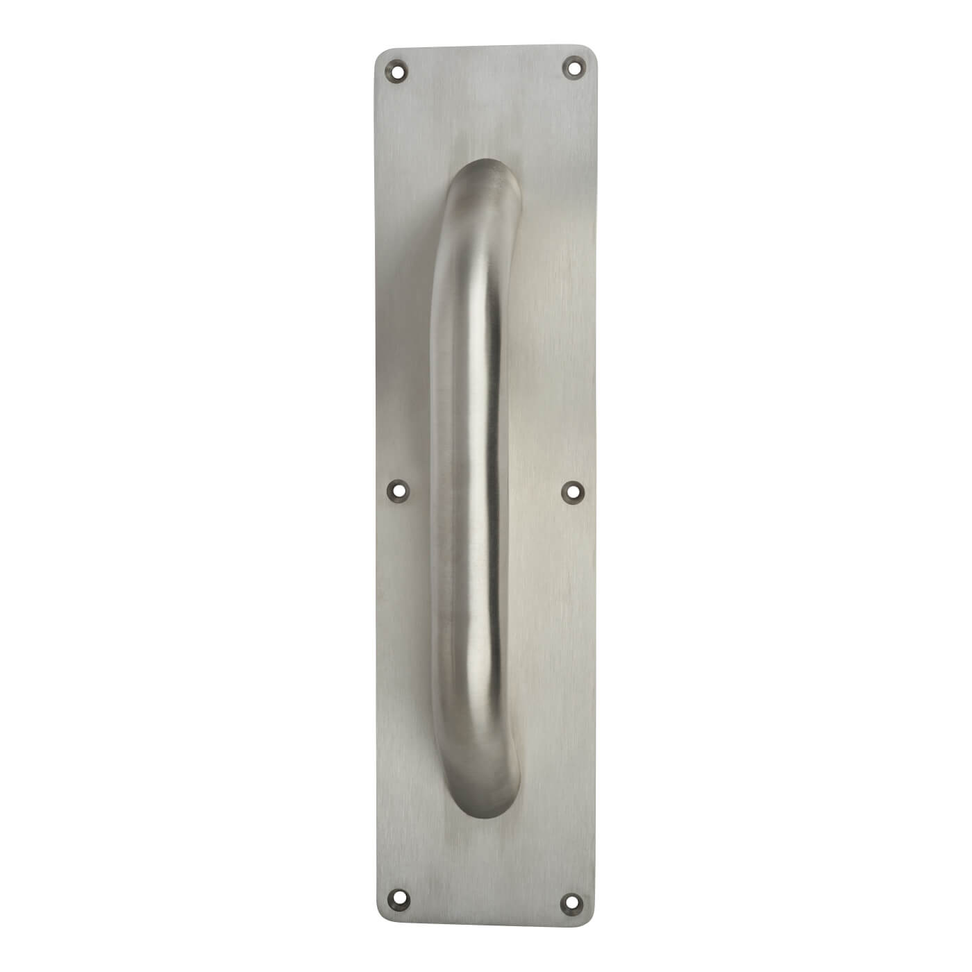 Satin Stainless Steel Anti-Ligature Infilled Door Pull Handle on Plate - Screw Fix - 300 x 75mm - view 3