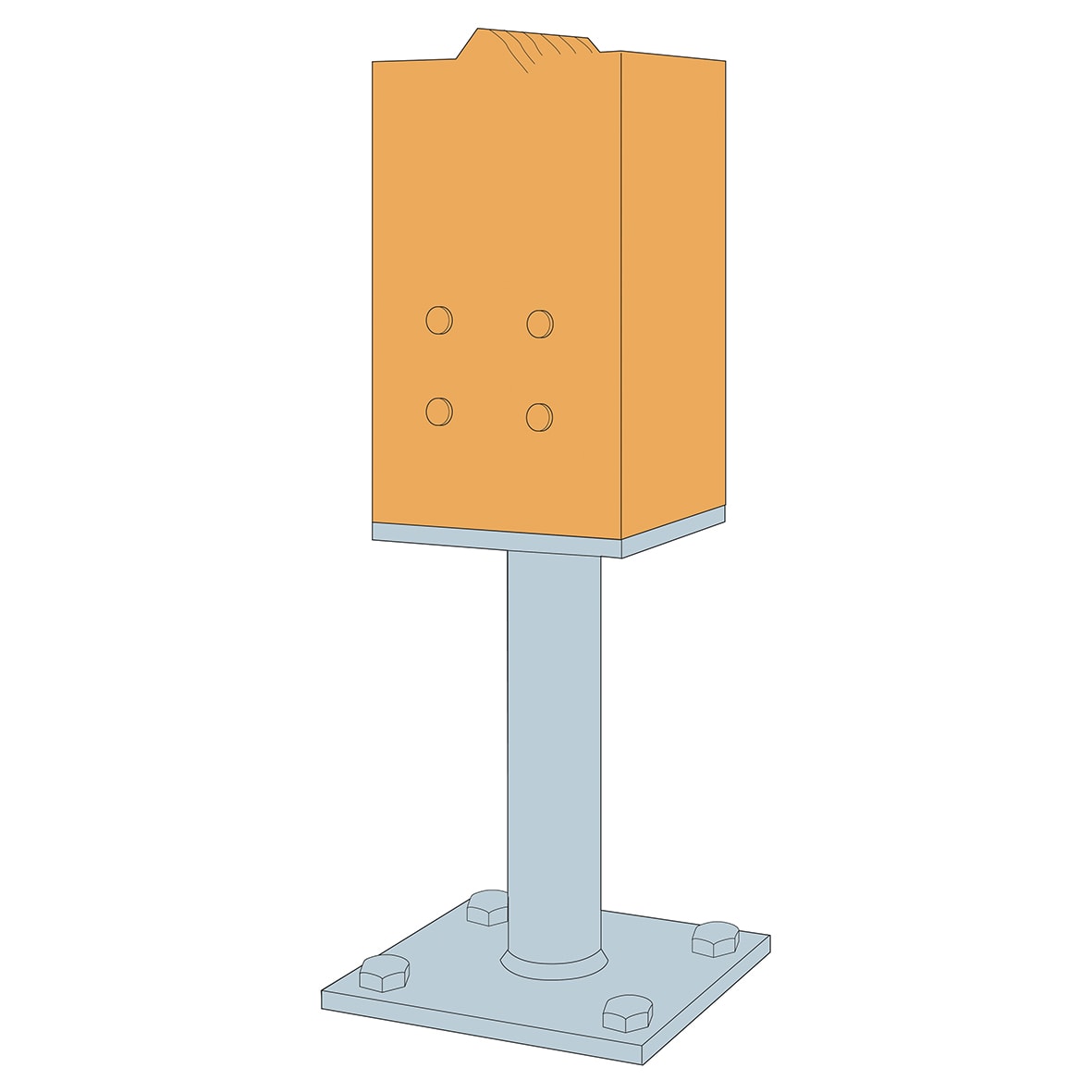 Heavy Duty Elevated Post Base for 120-200mm Posts - 216mm Height - view 5