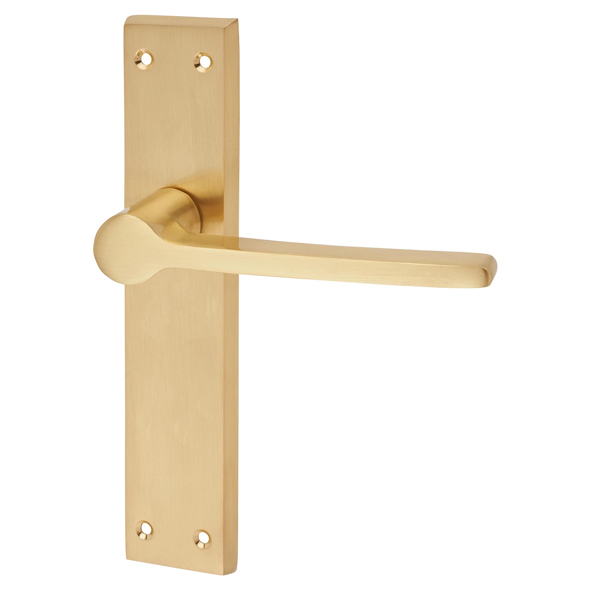 Satin Brass Latch Door Handles - Farley Range - 200 x 42mm - view 2