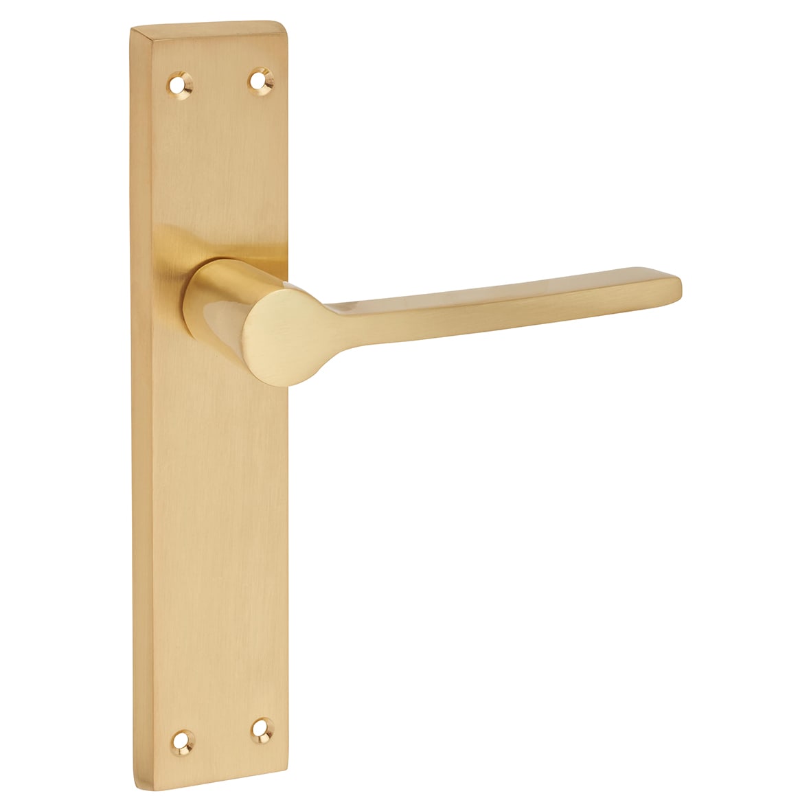 Satin Brass Latch Door Handles - Farley Range - 200 x 42mm - view 3