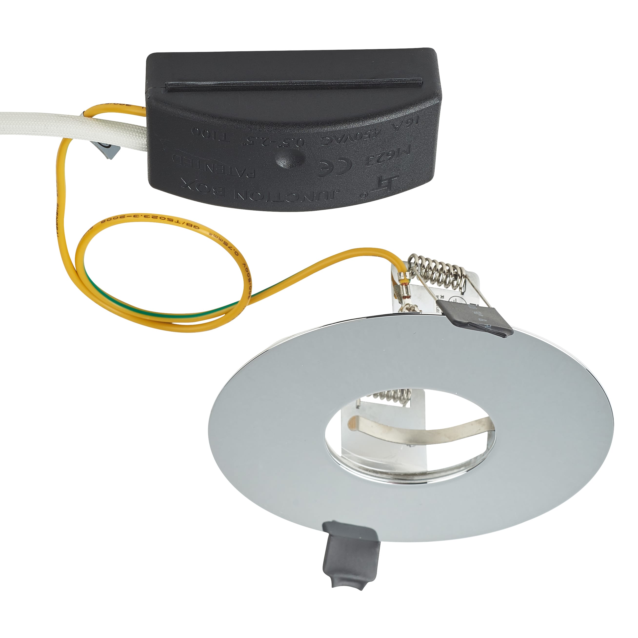 LED Evofire 50W Fire Rated LED Fixed Downlight - 70-100mm Cut-out - Polished Chrome - view 2