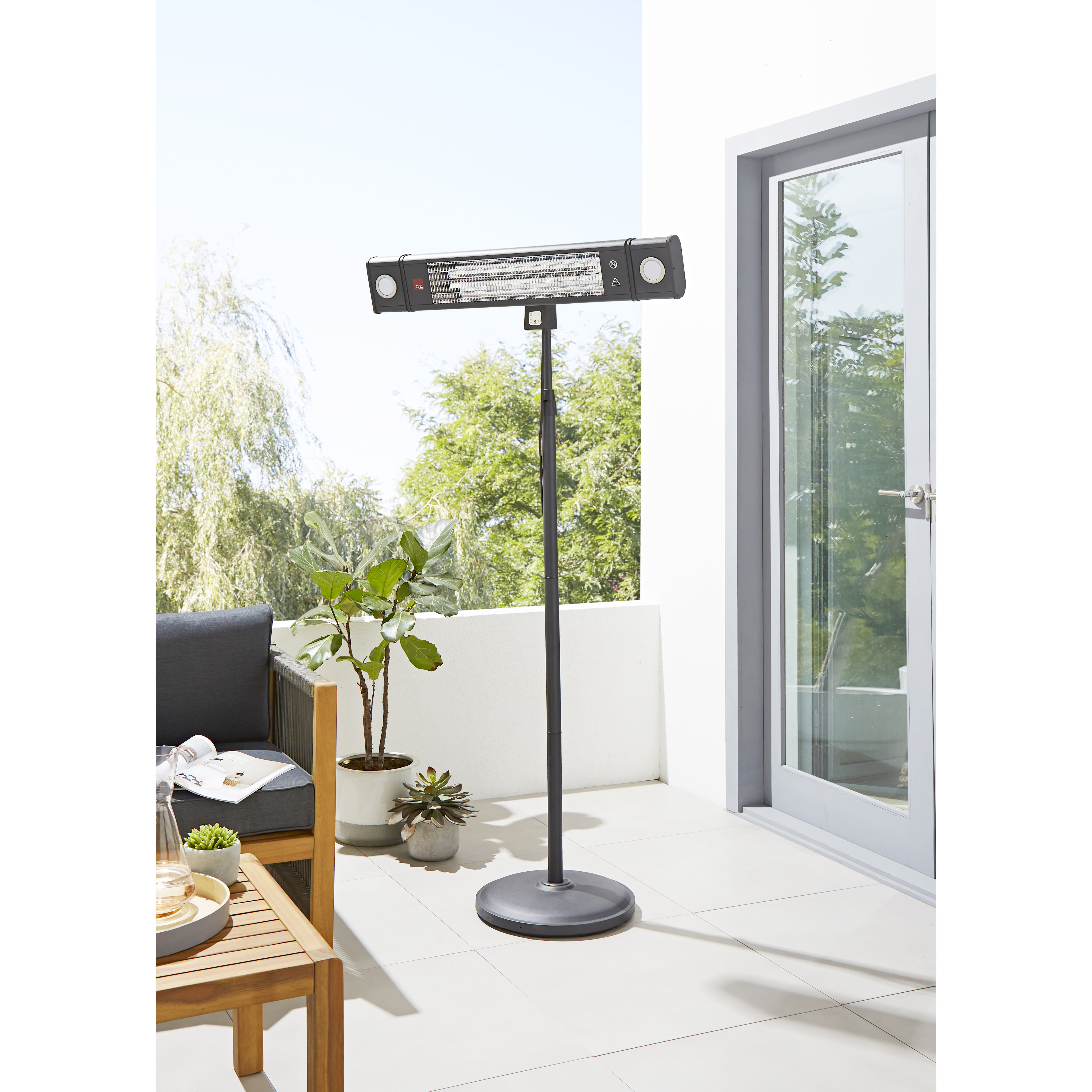 Forum Zink Blaze IP44 Wall Mounted Patio Heater with LED Lights and Remote Control - 1800W - view 3