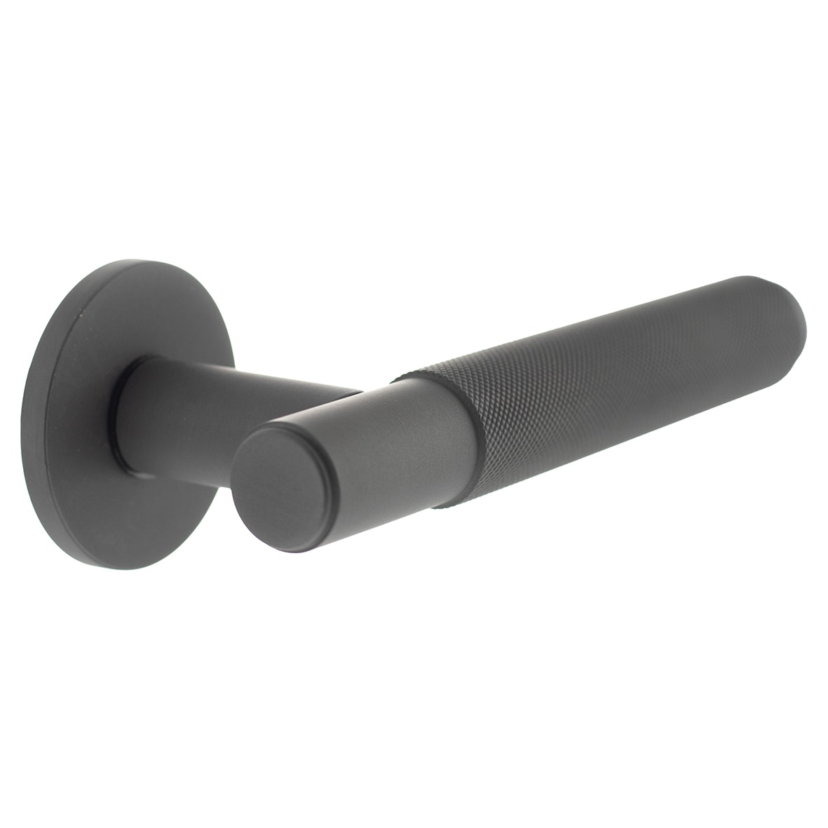 Millhouse Brass Crompton Knurled Door Handle on Rose - Urban Dark Bronze - view 3