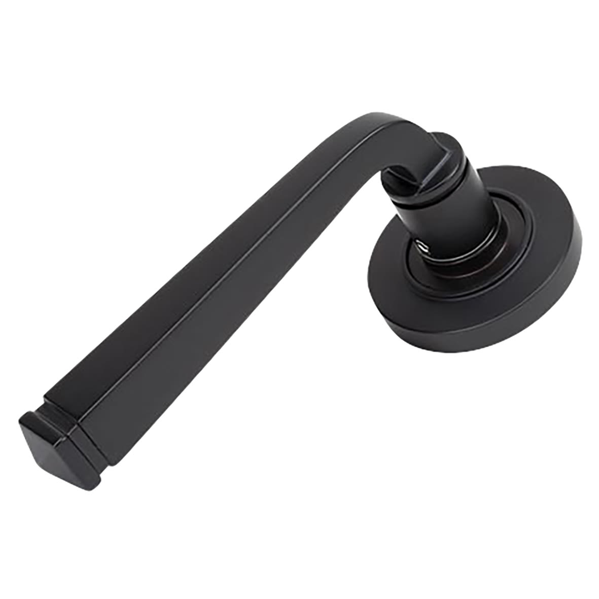 Aged Bronze Door Handles on Round Rose - Avon Range - view 2