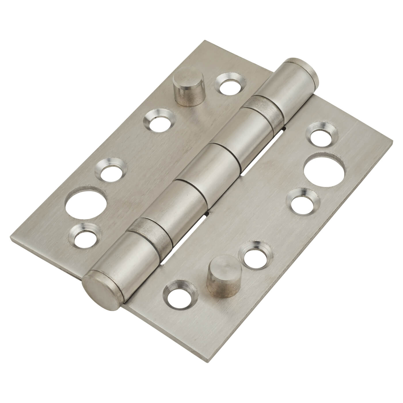 Security Ball Bearing Butt Door Hinge - 102 x 76 x 3mm - Satin Stainless Steel - Pair - view 2