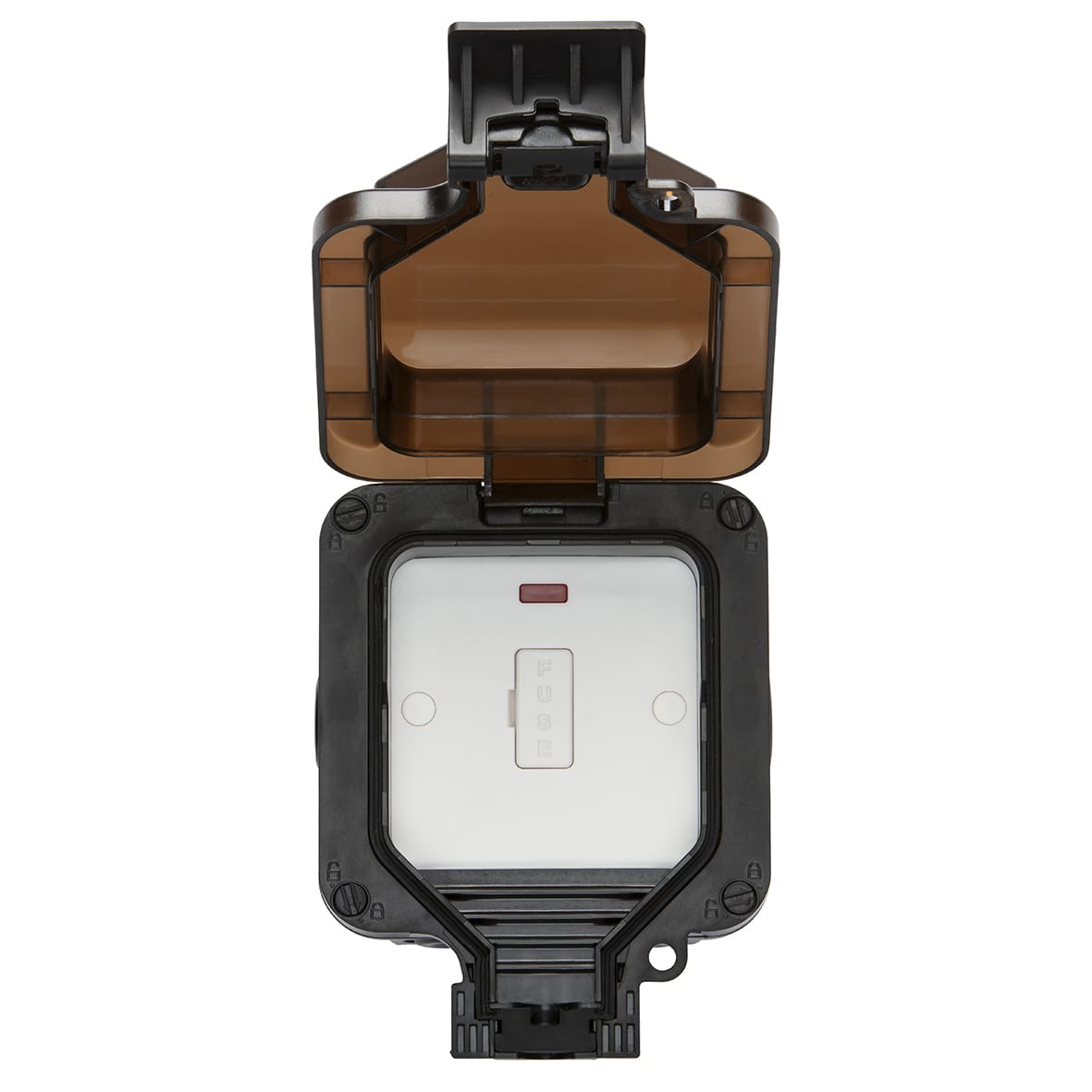13A 1 Gang Outdoor Weatherproof Unswitched Fused Spur - Black - view 2