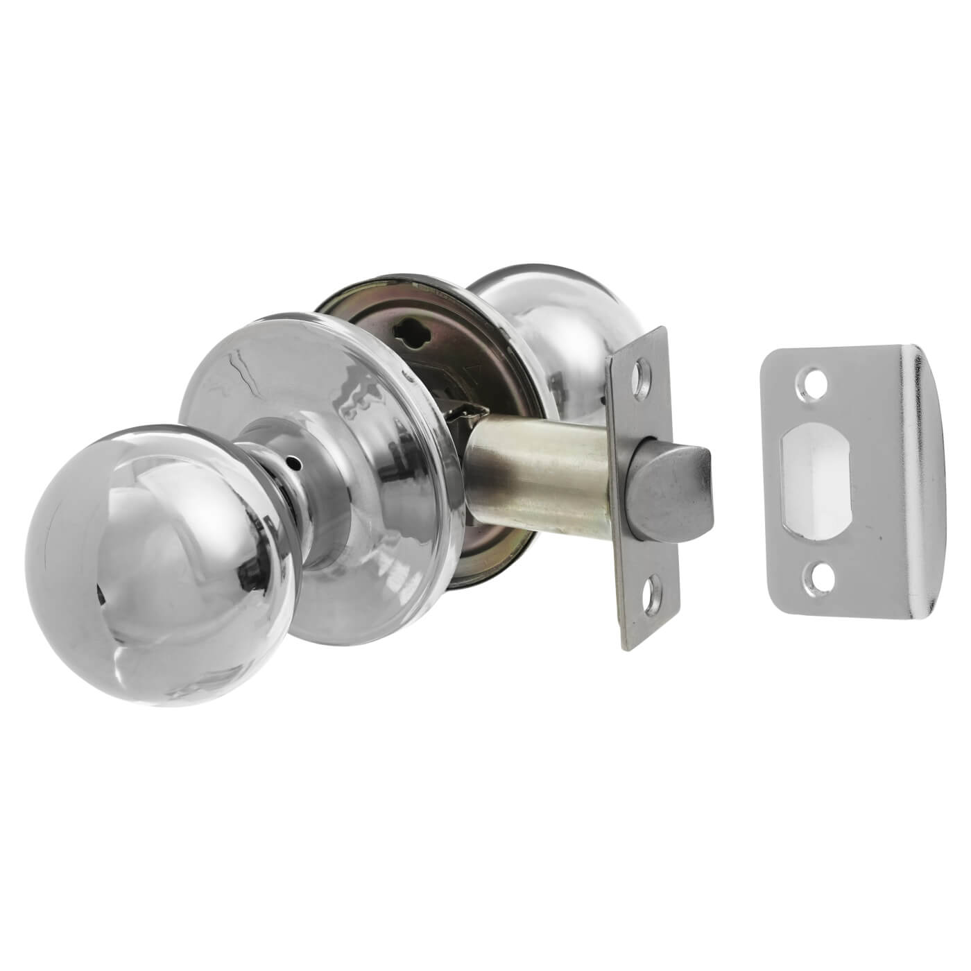 Polished Chrome Bala Hotel Passage Mortice Door Knobset - 65mm Rose Diameter - view 2