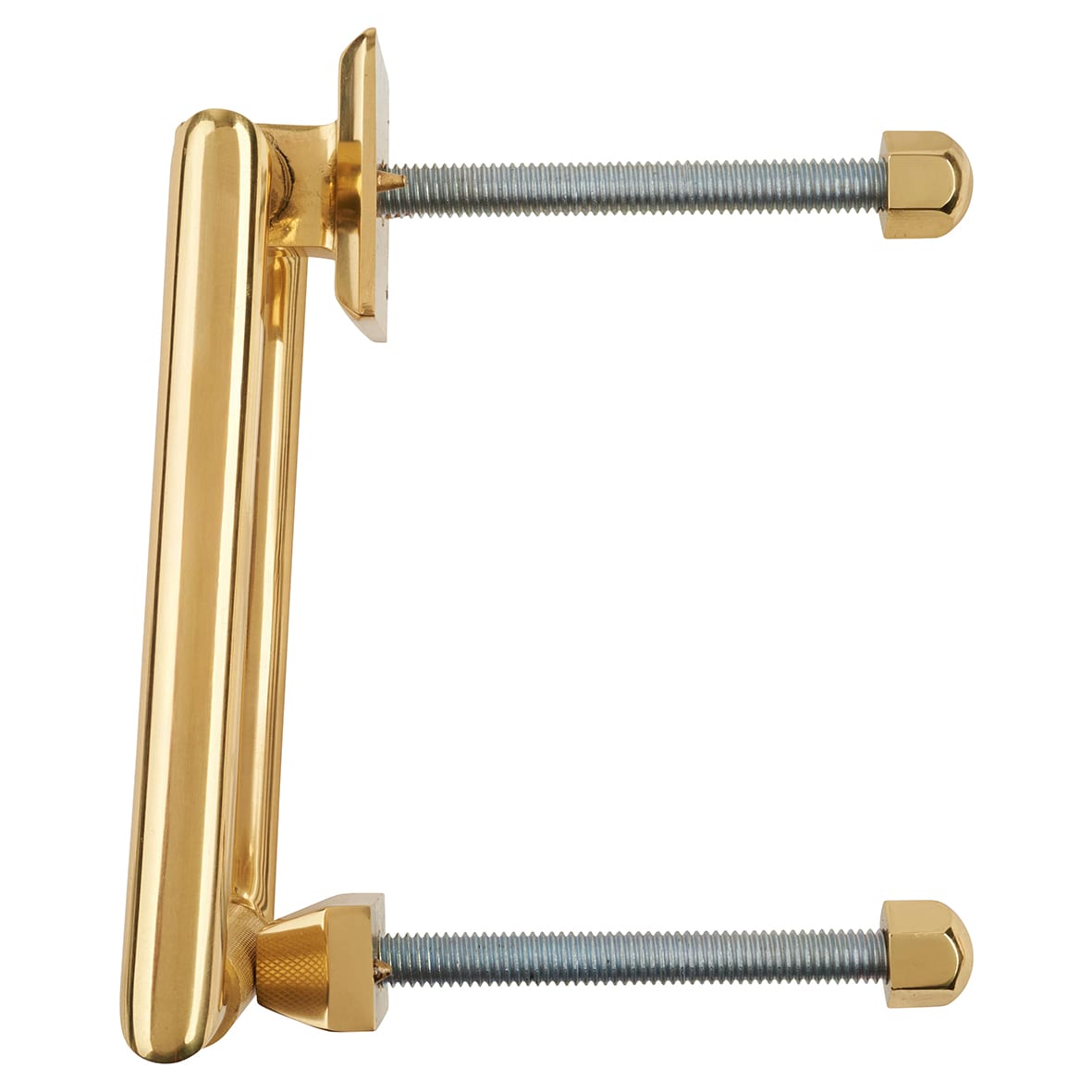 Rectangular Knurled Door Knocker - Polished Brass - 145 x 100mm - view 2