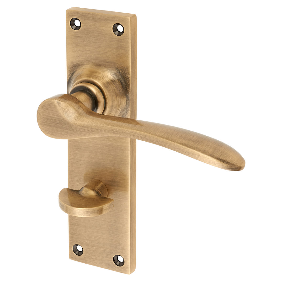 Antique Brass Bathroom Door Handles - Buckingham Range - 152 x 41mm - view 2