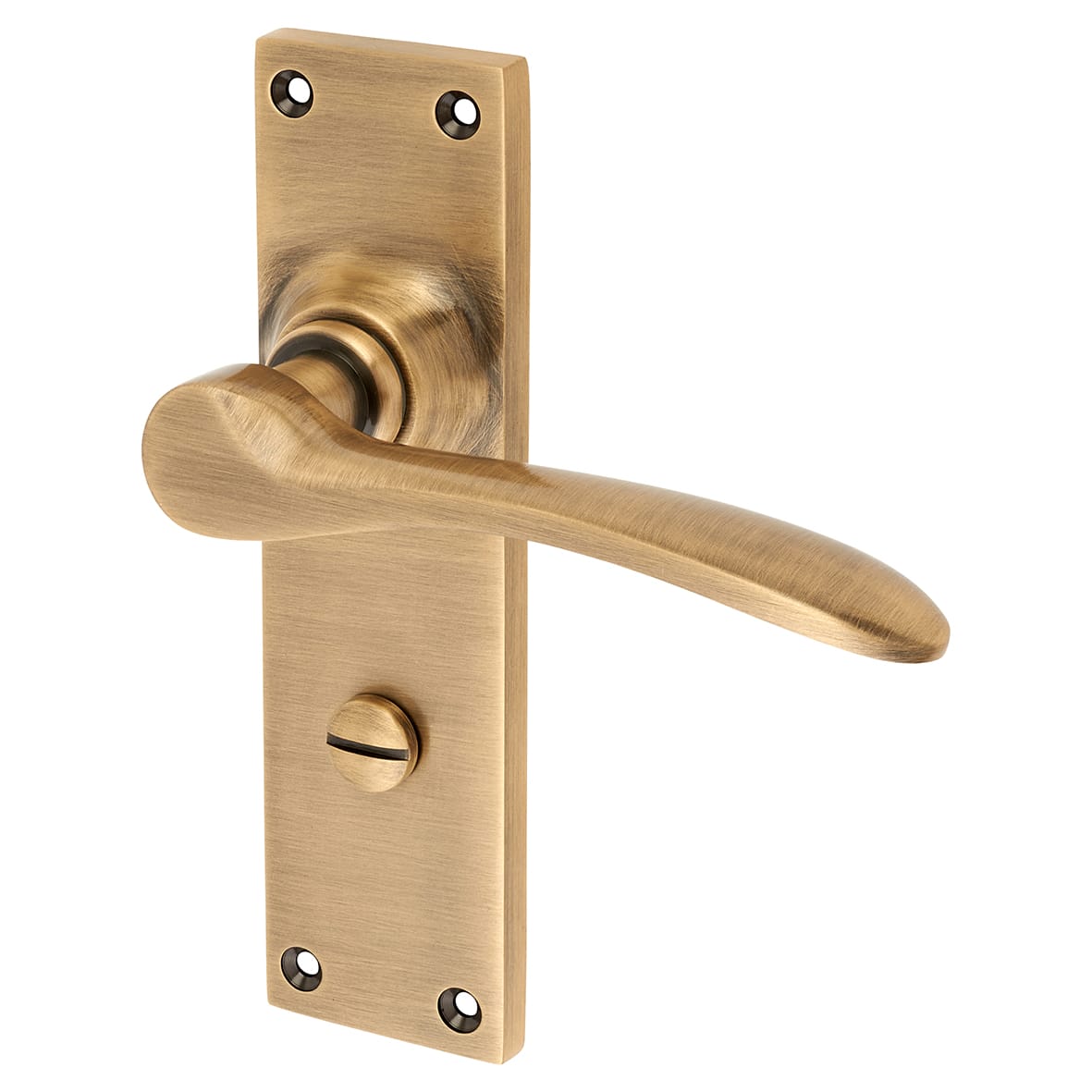 Antique Brass Bathroom Door Handles - Buckingham Range - 152 x 41mm - view 3