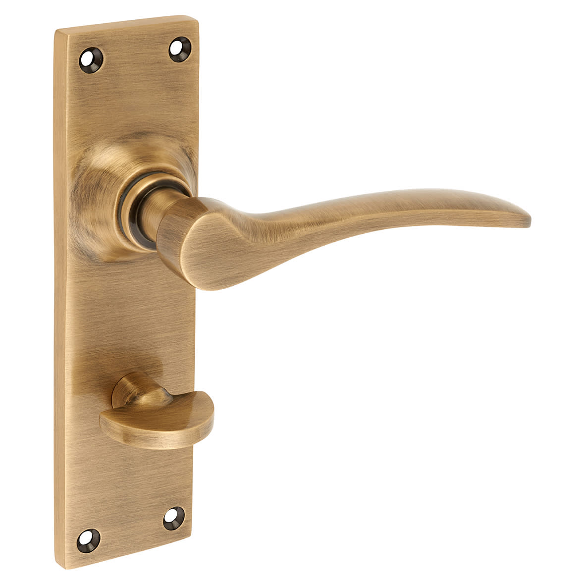 Antique Brass Bathroom Door Handles - Buckingham Range - 152 x 41mm - view 4