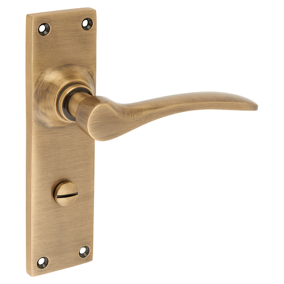 Antique Brass Bathroom Door Handles - Buckingham Range - 152 x 41mm - view 5