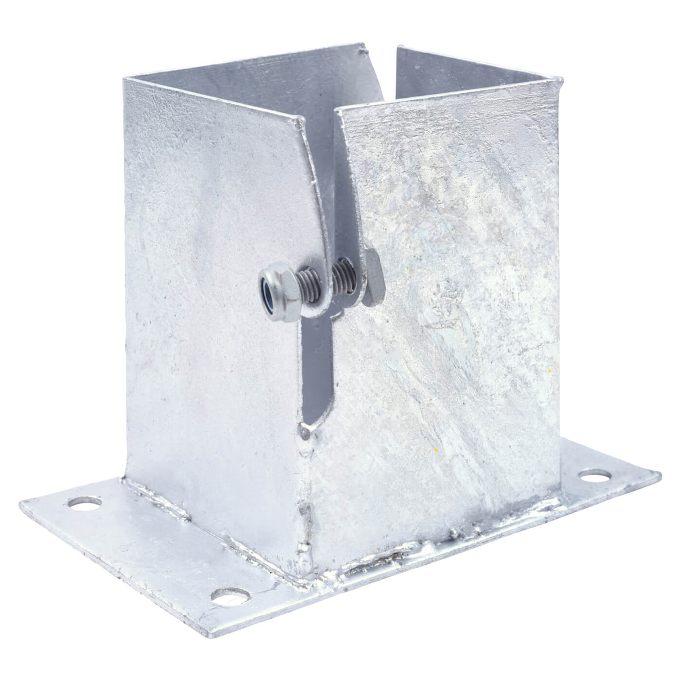 Flush Fit Bolt Down Fence Post Shoe - Bolt Secure - 100 x 100mm - Galvanised - view 3