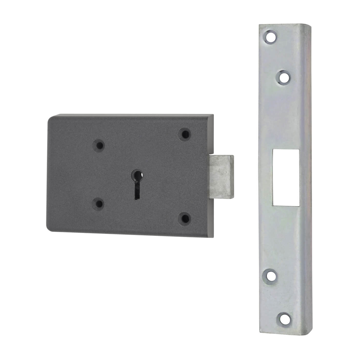 Fire Brigade FB1 Rim Deadlock - 110mm Case - 45mm Backset - Left Hand - Silver - view 2