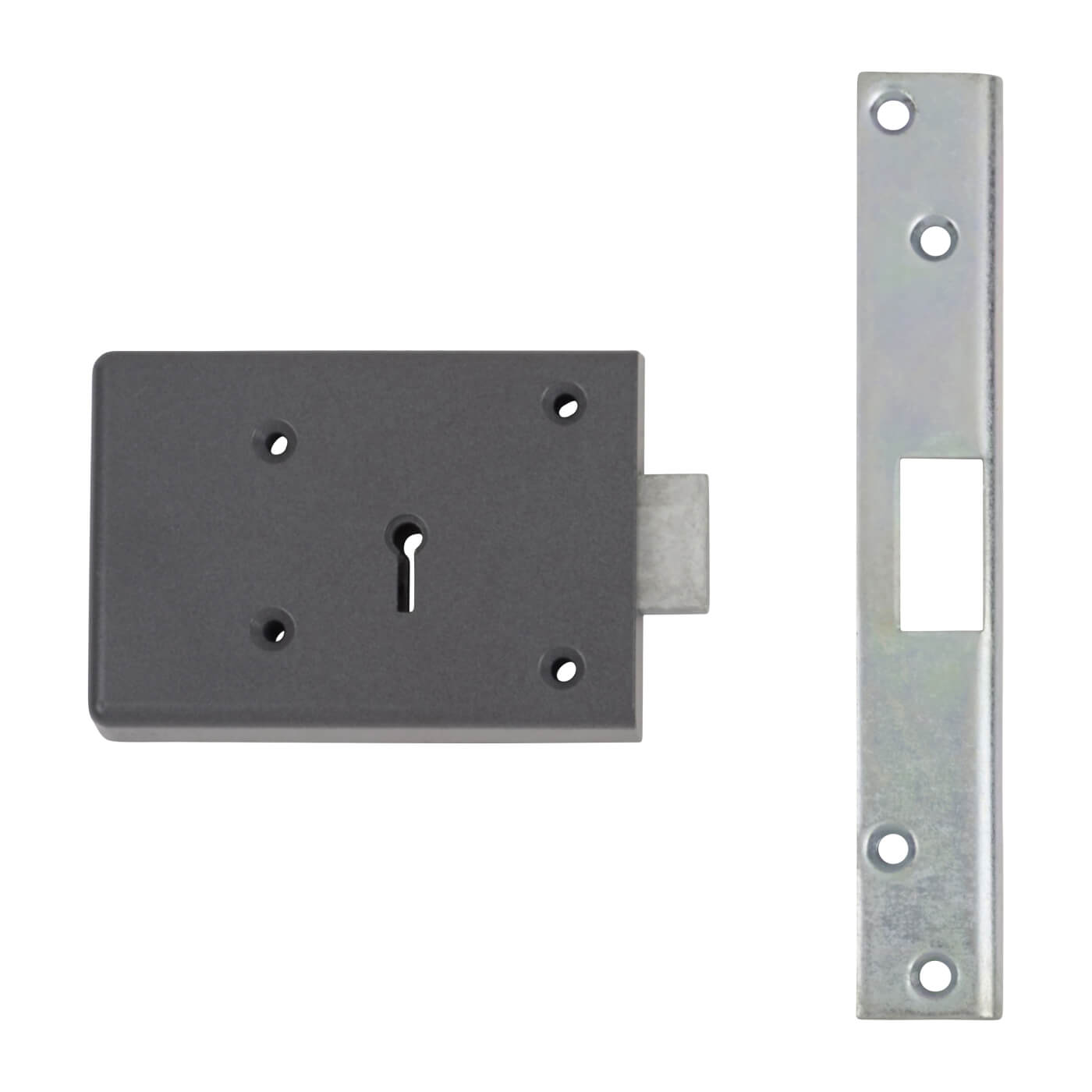 Fire Brigade FB1 Rim Deadlock - 110mm Case - 45mm Backset - Left Hand - Silver - view 3